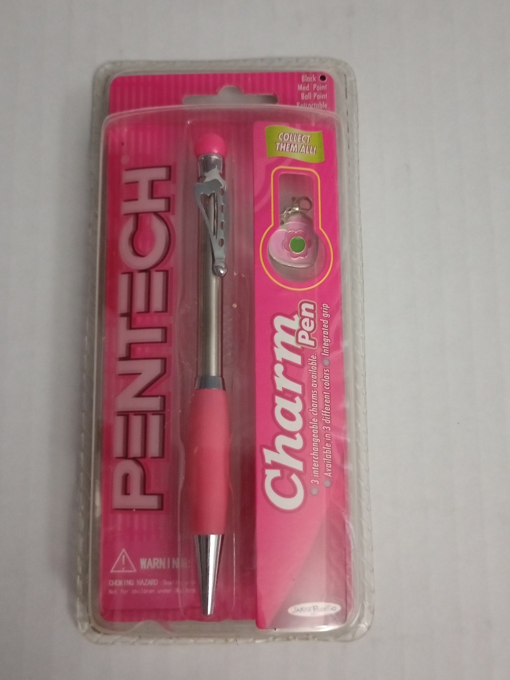 Pentech Charm Pen Pink 2005 Vintage Black Ink Ball Point Retractable